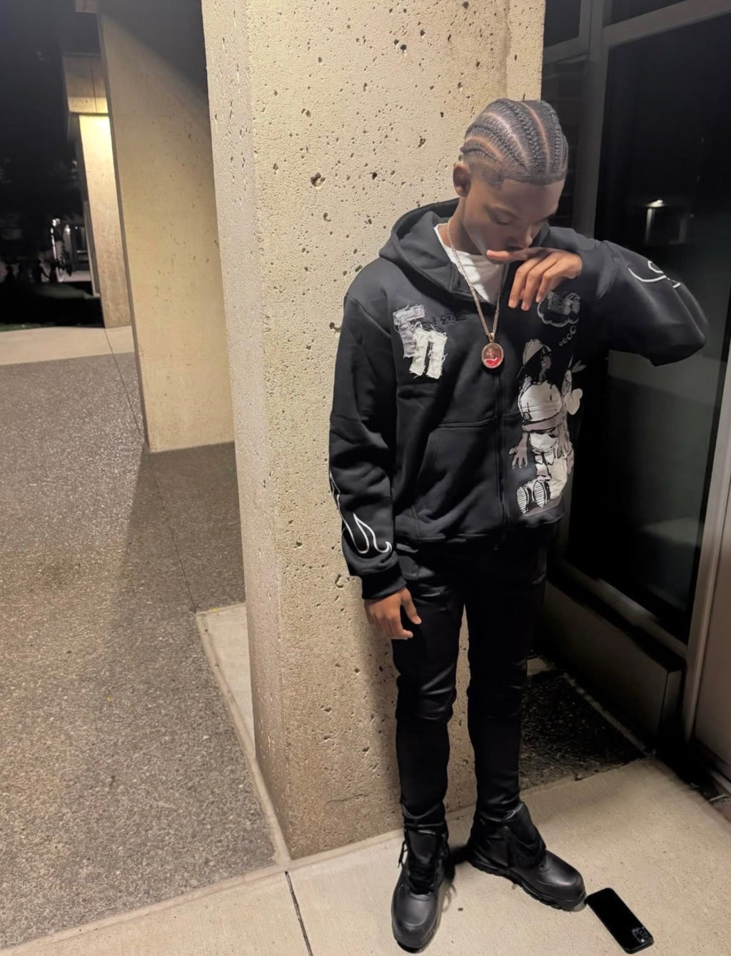 Fear Nobody Patchwork Hoodie
